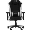 Խաղային աթոռ Aerocool, Crown Leatherette B/White - Image 2