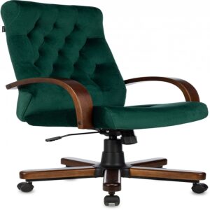 Ղեկավարի աթոռ Burocrat, T-9928 WALNUT Fabric/կանաչ